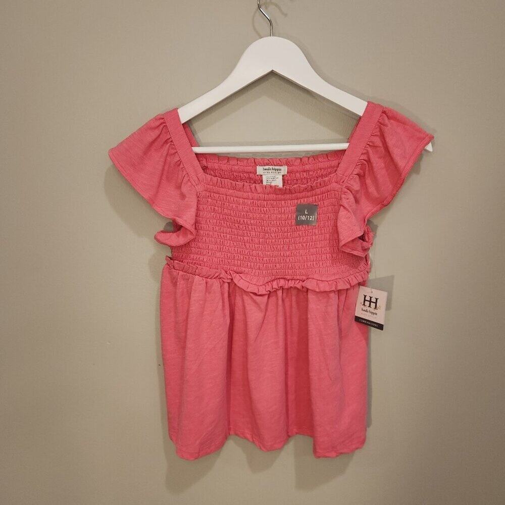 Haute Hippie Kids Style Pink Flutter Sleeveless Shirt - Size L(10/12)